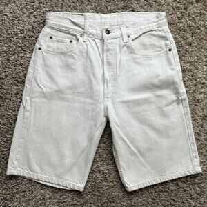 Vintage Levi’s Orange Tab 641 White Denim Jean Shorts Jorts Made In USA Size 31